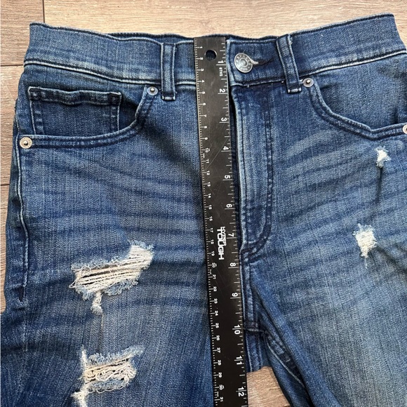 Express High Waisted Denim Perfect Stretch Ripped Ankle Skinny Jeans 4 Regular - Picture 11 of 16